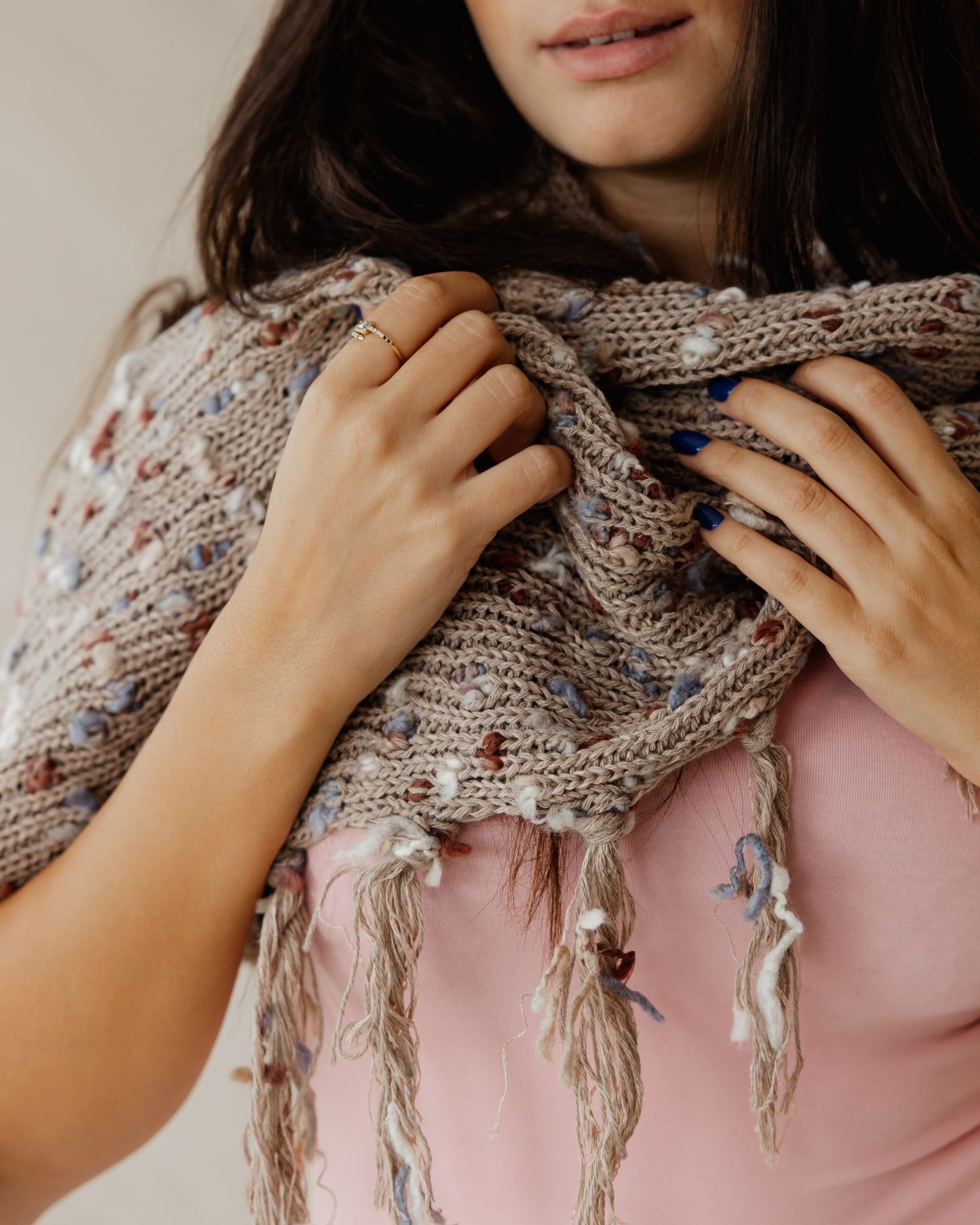 Handmade Speckled Sand Scarf