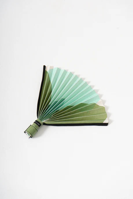 Abanico plegable artesanal - Verde