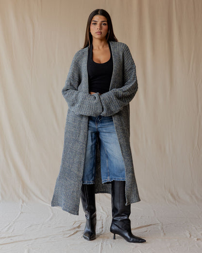 Mara Grey Knit Cardigan