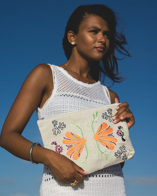 Spring Fling Embroidered Pouch
