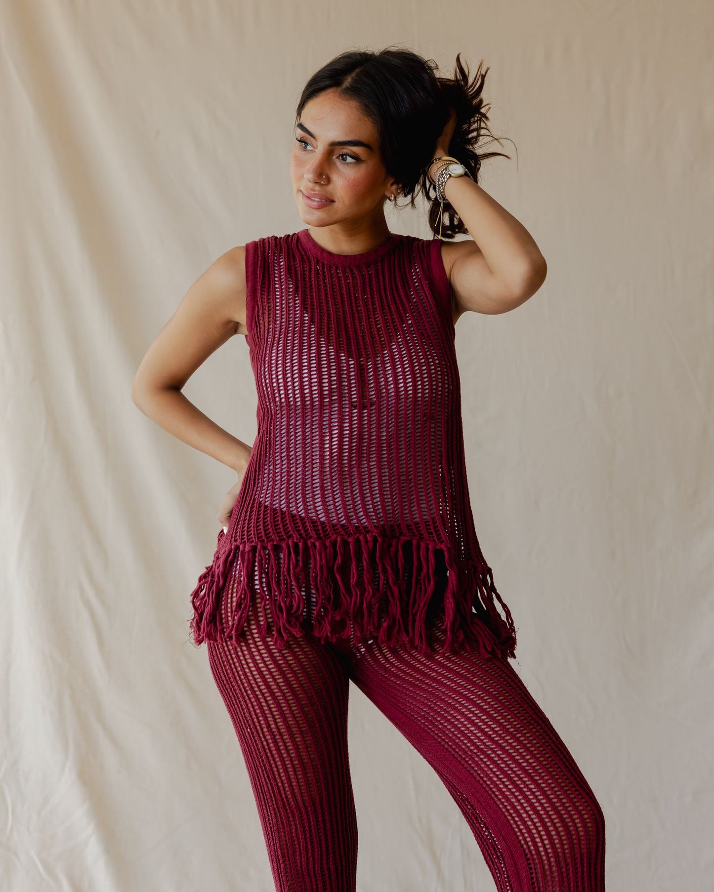 Isla Burgundy Knit Top