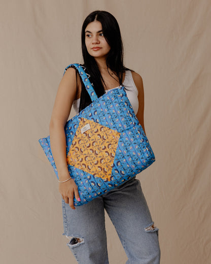 Blauer Garten doppelseitige Tasche