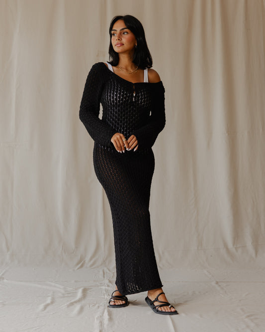 Robe en tricot noir Veloura