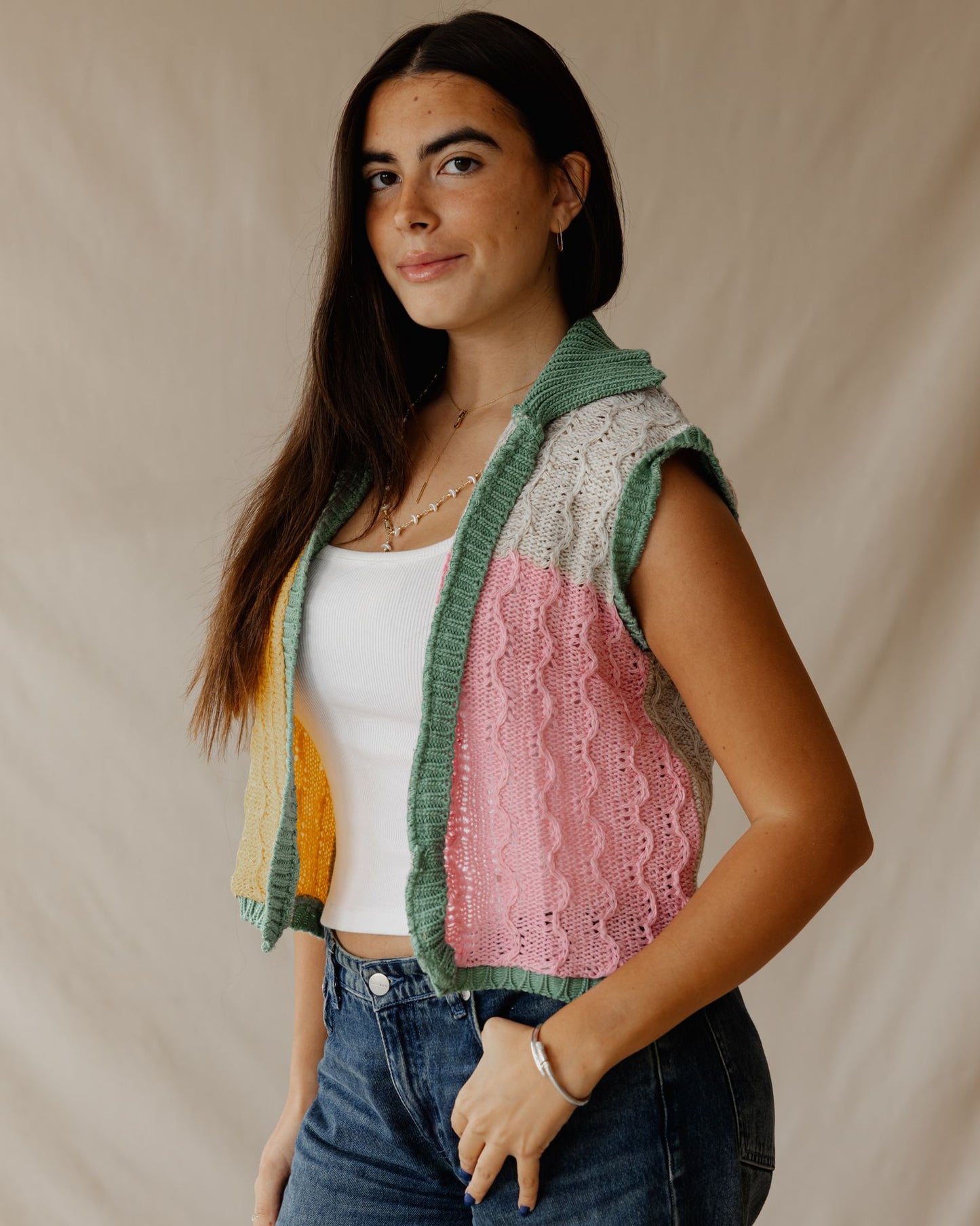 Lyra Pink Knit Vest