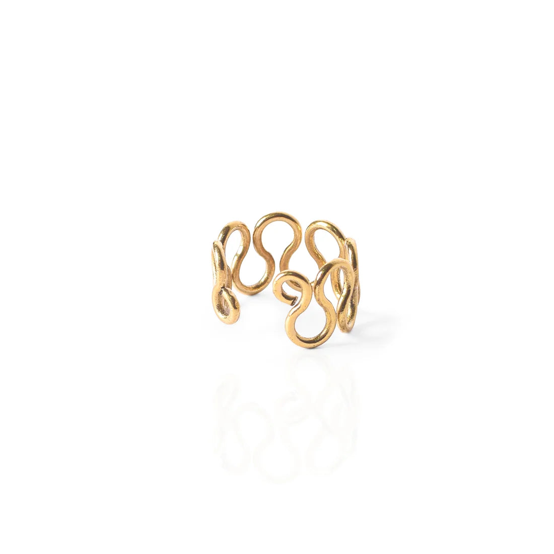 Fully Zigzaged Brass Ring