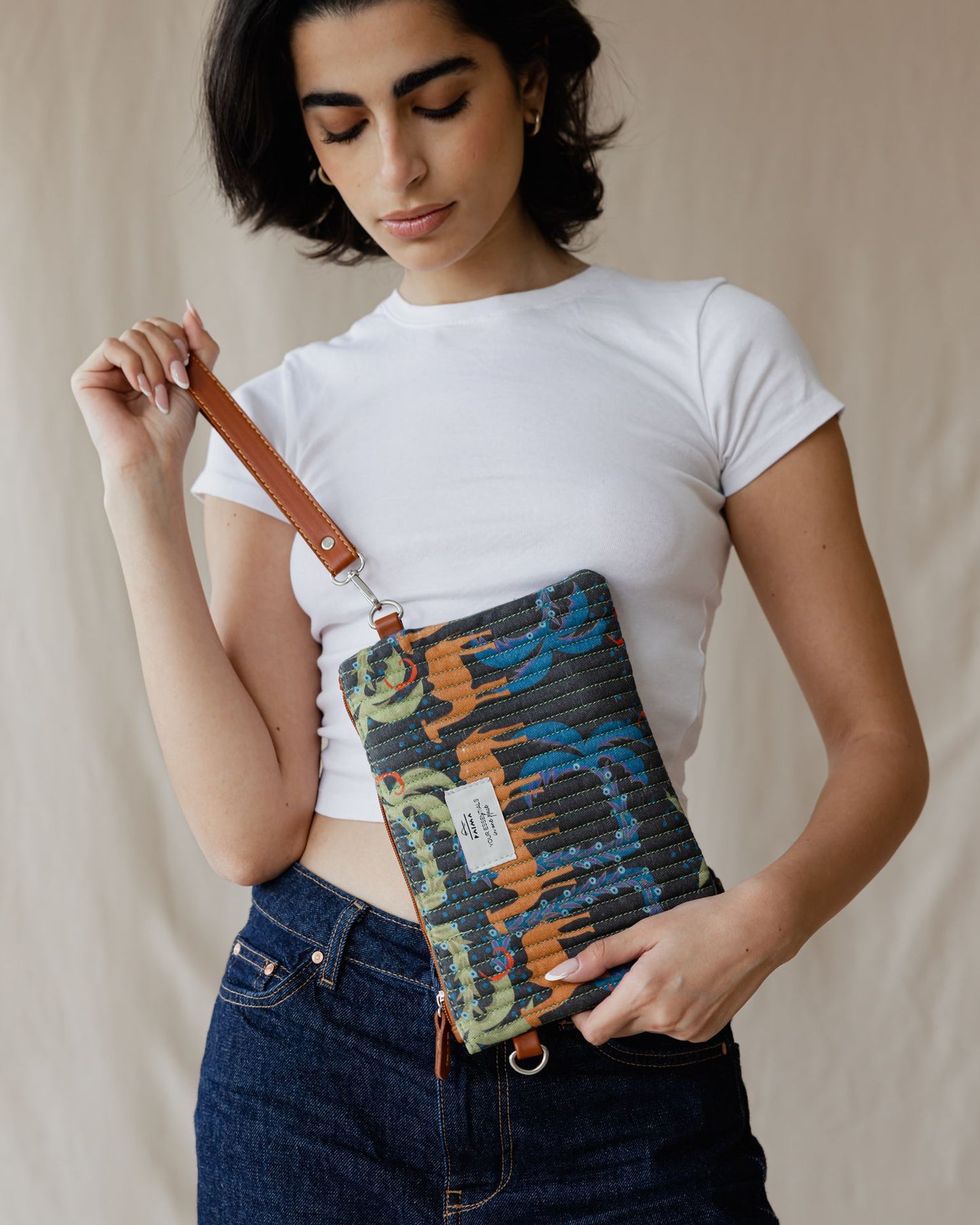 Pochette matelassée Camel Maze