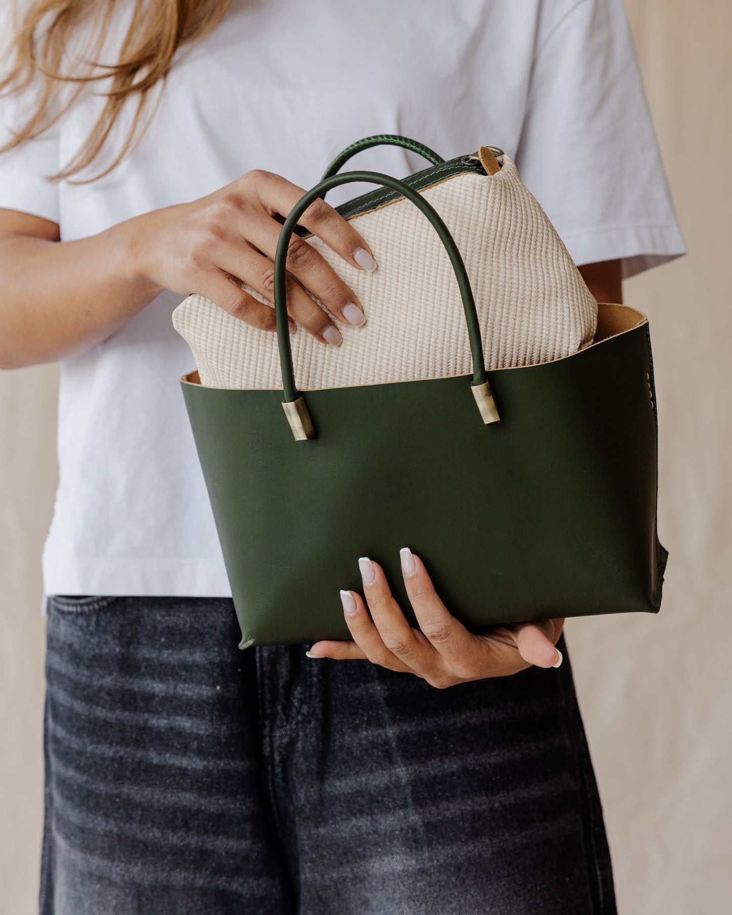 Bolso Luce de piel · Oliva