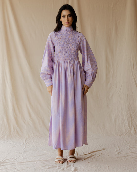 Ganni Purple Stripe Dress
