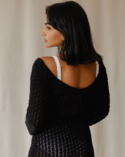 Robe en tricot noir Veloura