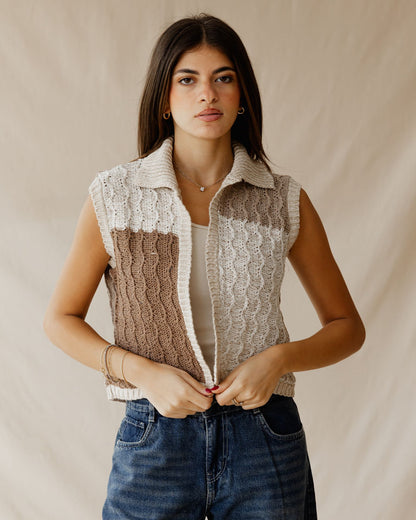 Lyra Beige Knit Vest