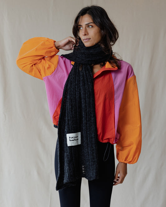 The Textured Dark Grey Scarf