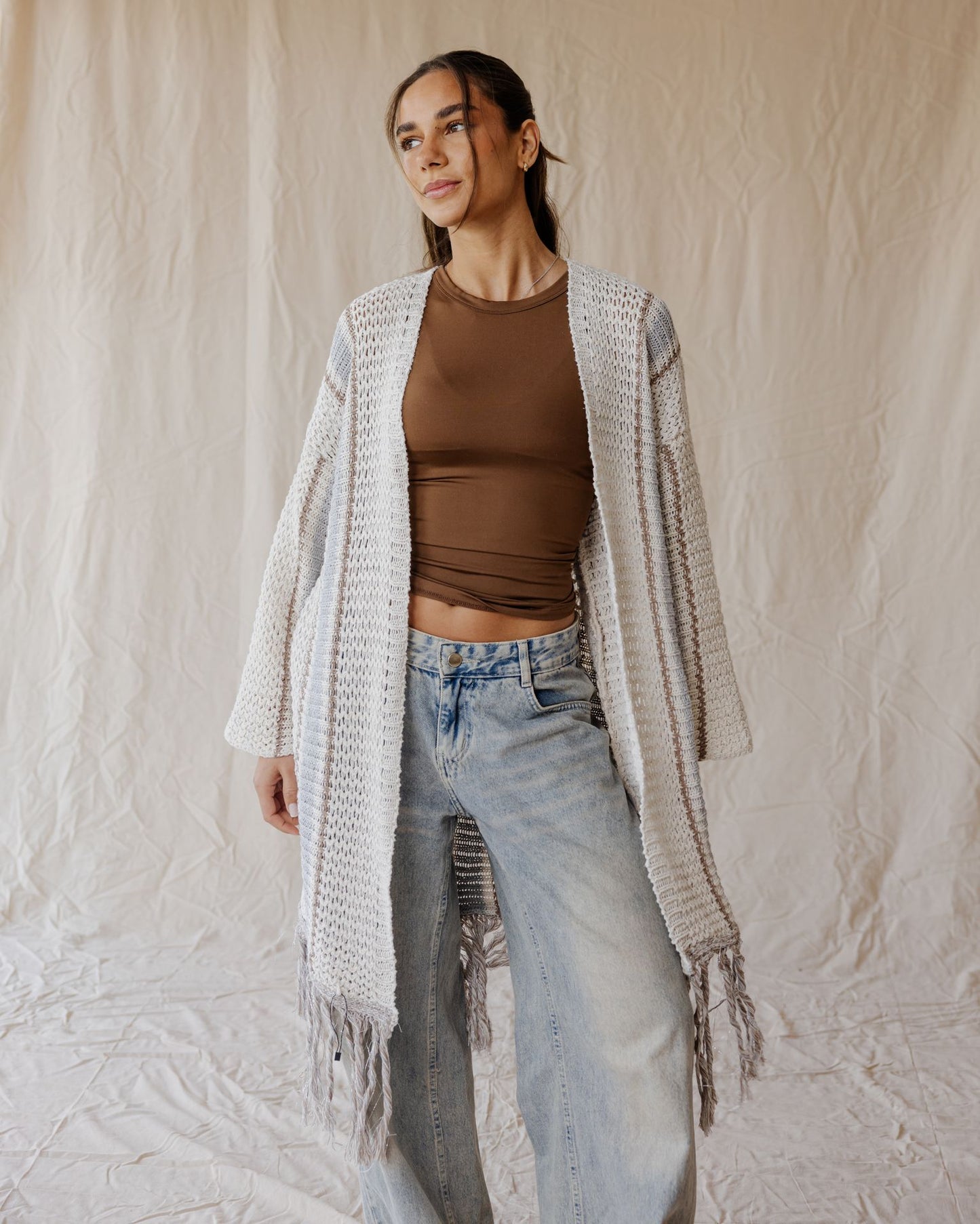 Cardigan Frost Fringe