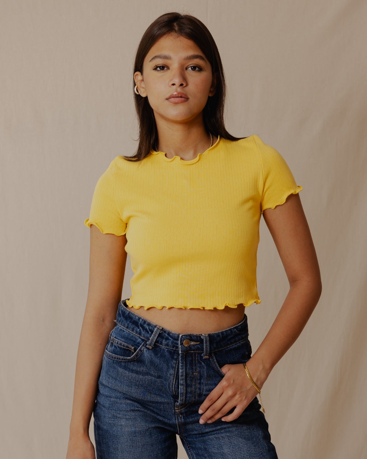 Crop Top Amarillo para Todos los Días