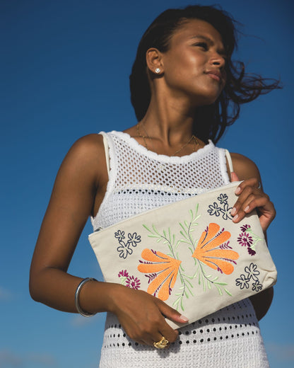 Spring Fling Embroidered Pouch