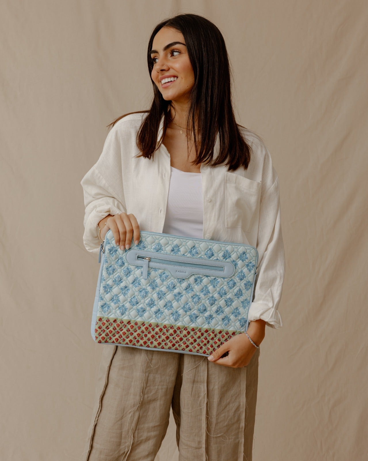 Baroque Quilted Sleeve Blue X Green