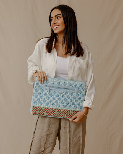 Baroque Quilted Sleeve Blue X Green
