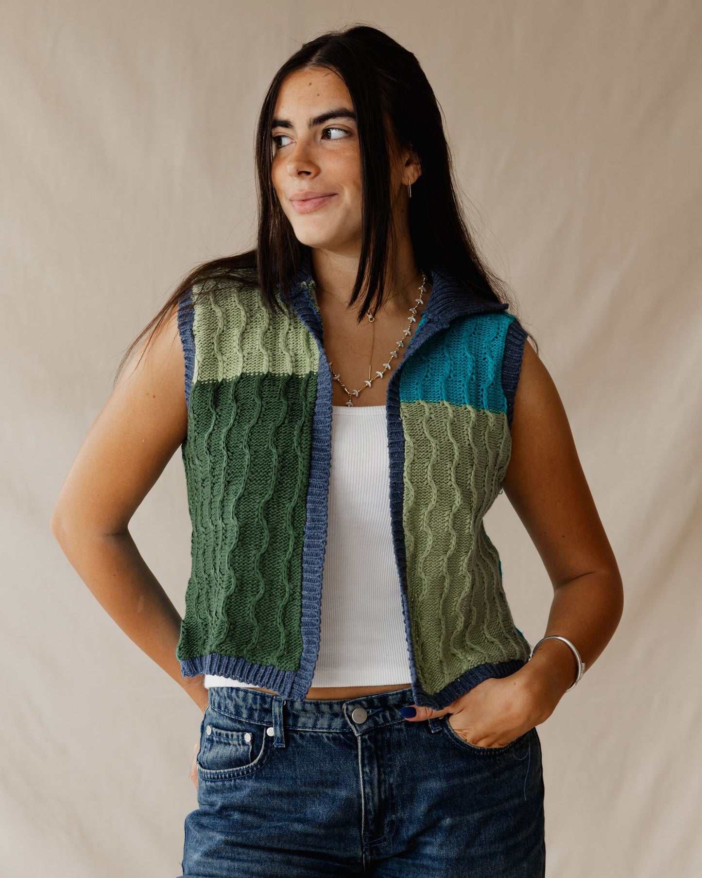 Lyra Navy Knit Vest