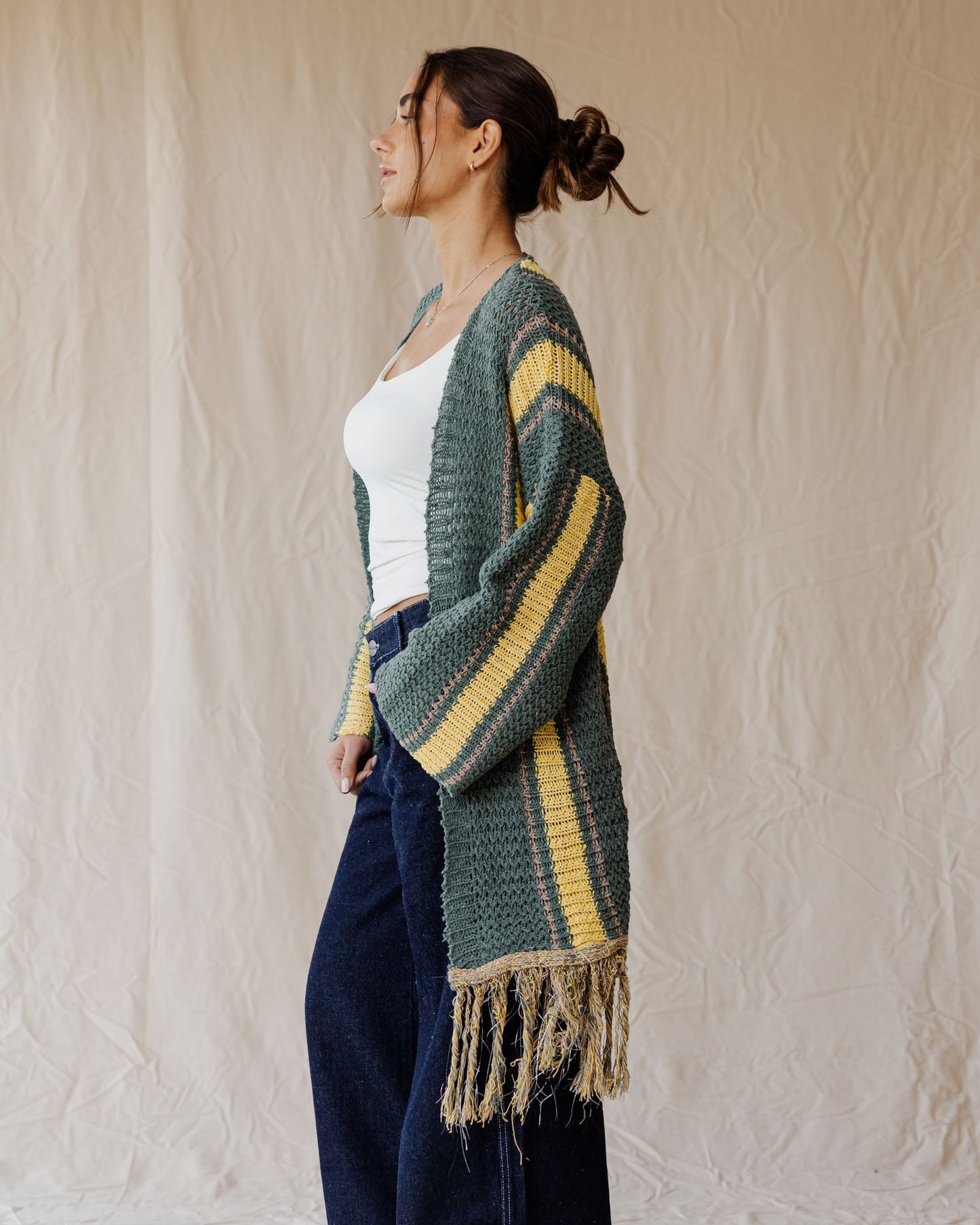 Cardigan Flecos Olive Grove