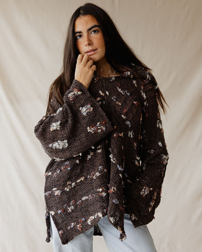 Brown Speckle Tricot Hoodie