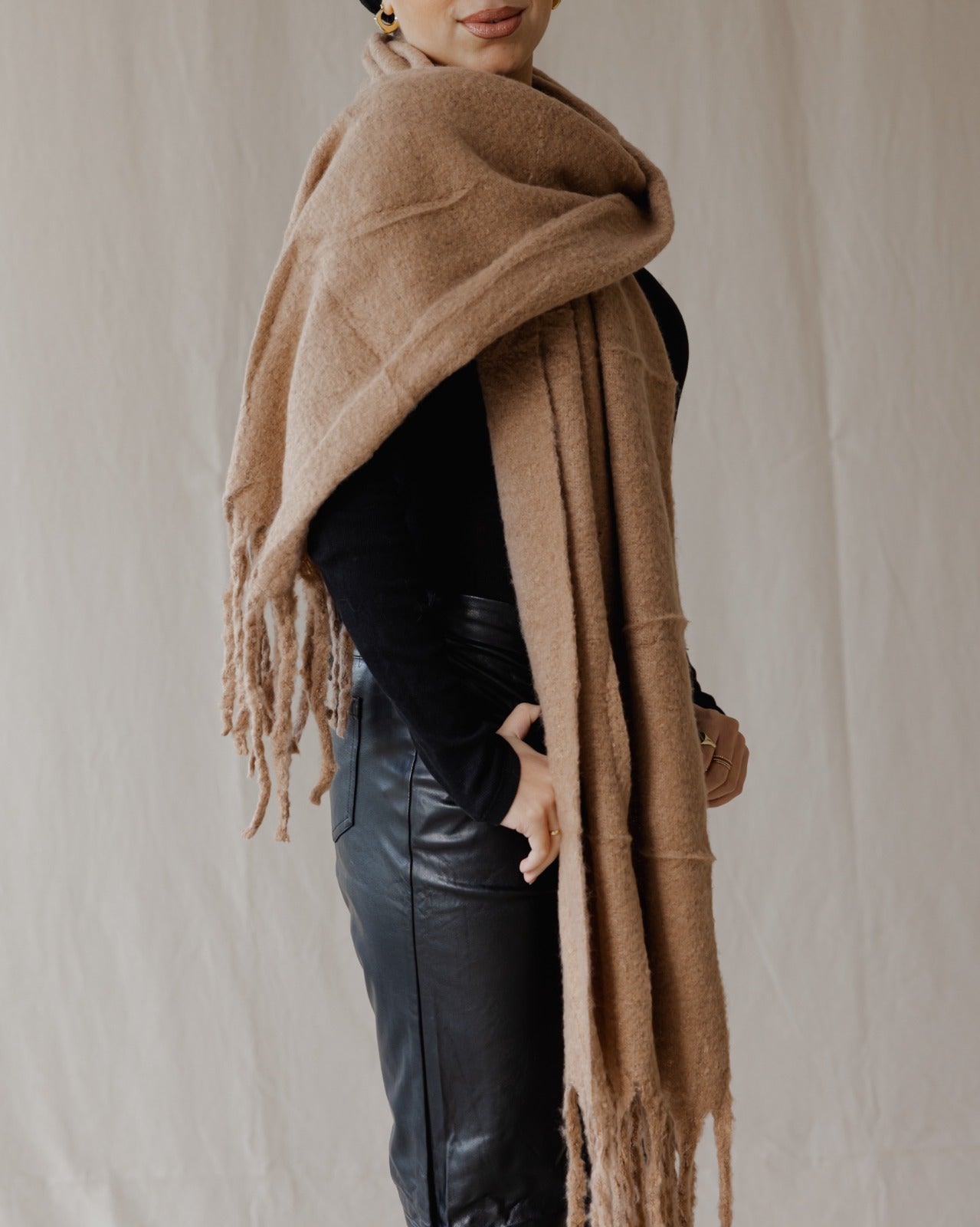 Einfache Winter Schal Kamel