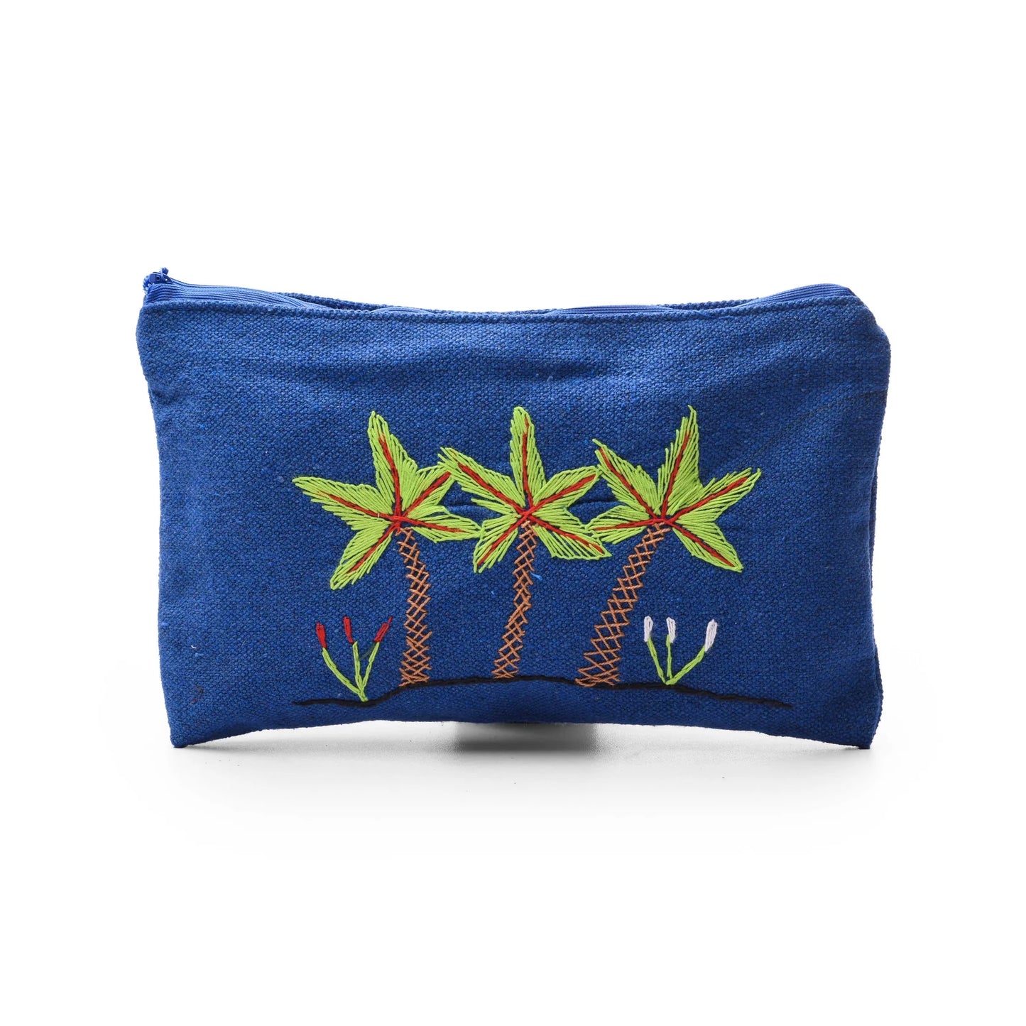 Estuche de Lápices Bordado a Mano (25×15 cm) (Azul)