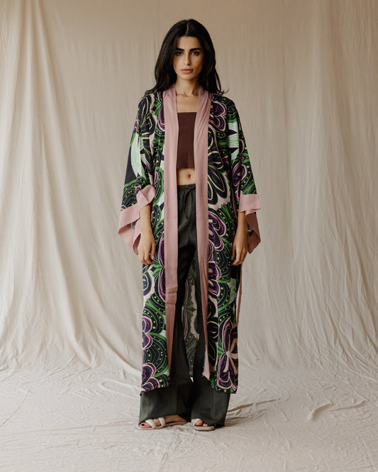 Kimono Emerald Bloom