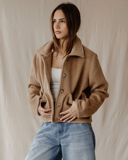Beige Cropped Coat