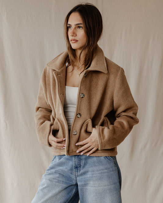 Beige Cropped Coat
