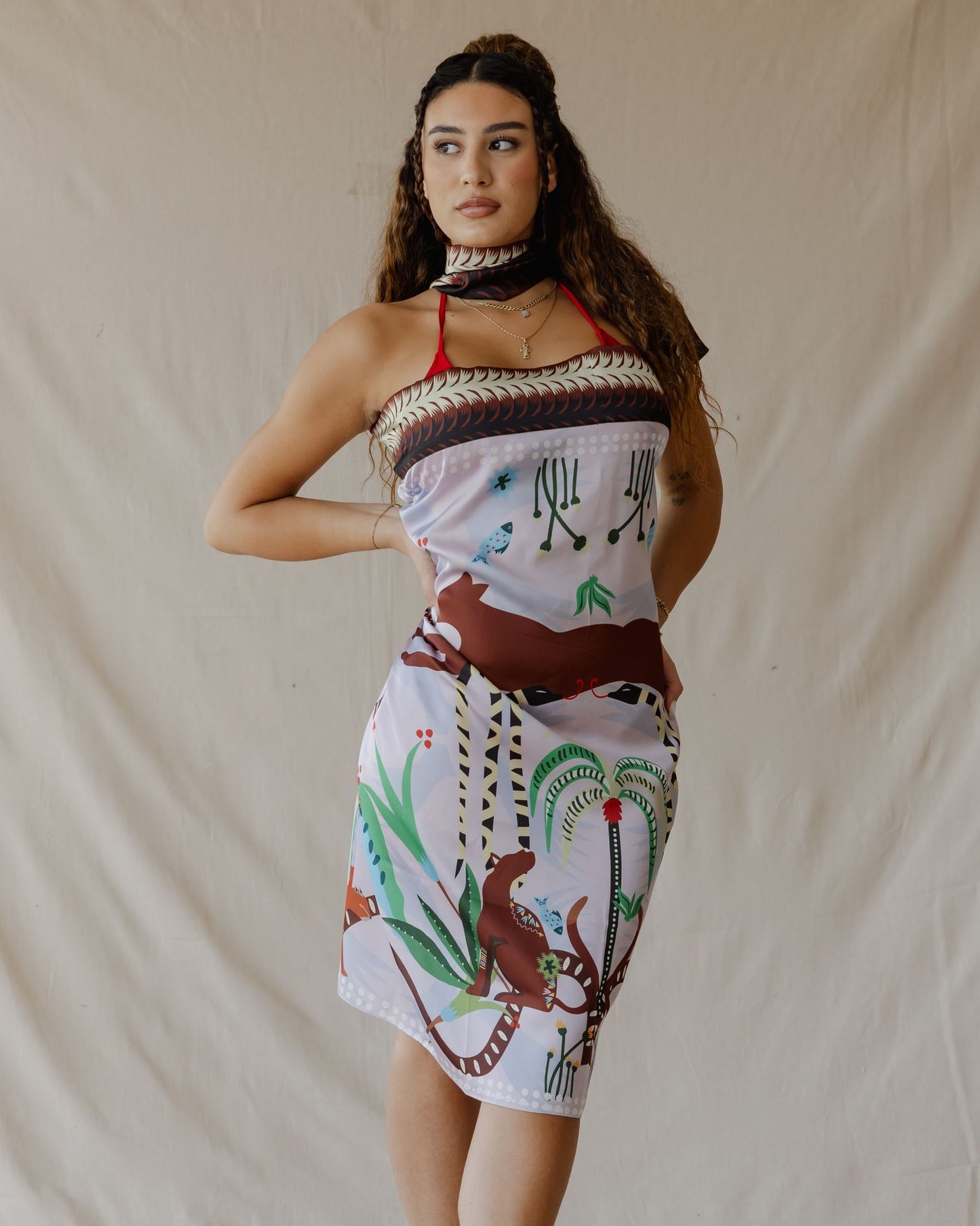 Wildkatzen Sarong Sahara Farbe