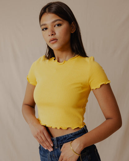 Crop Top Amarillo para Todos los Días