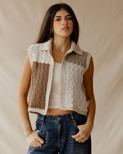 Lyra Beige Knit Vest
