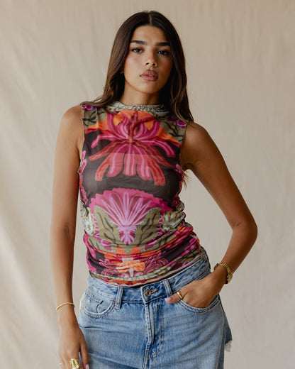 Hickory Sundrift Sleeveless Mesh Top