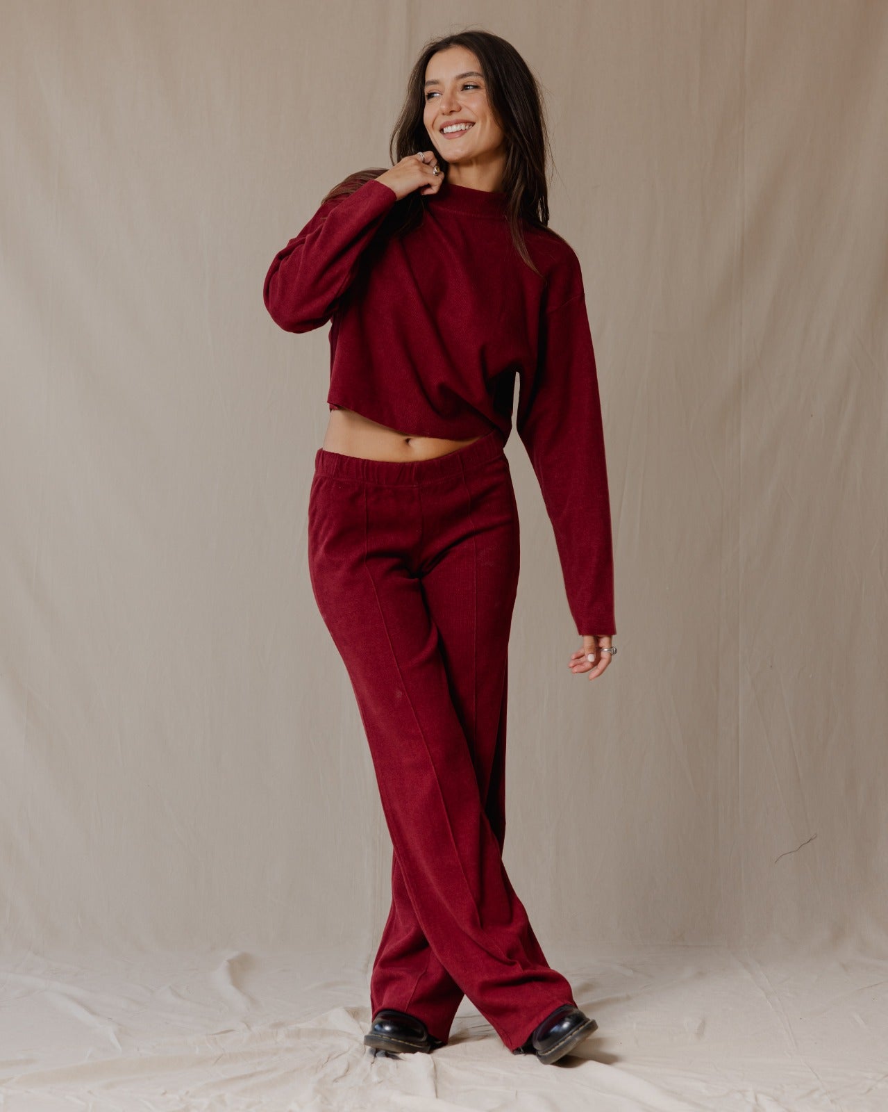 Relaxed Cashmere Set Burgundy