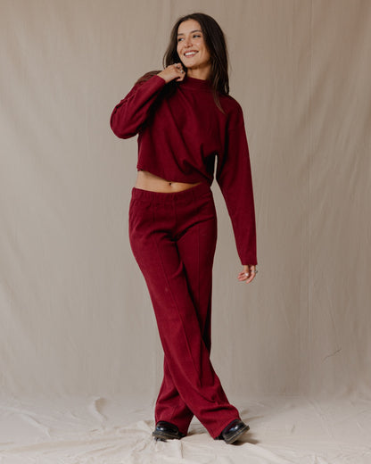 Relaxed Cashmere Set Burgundy