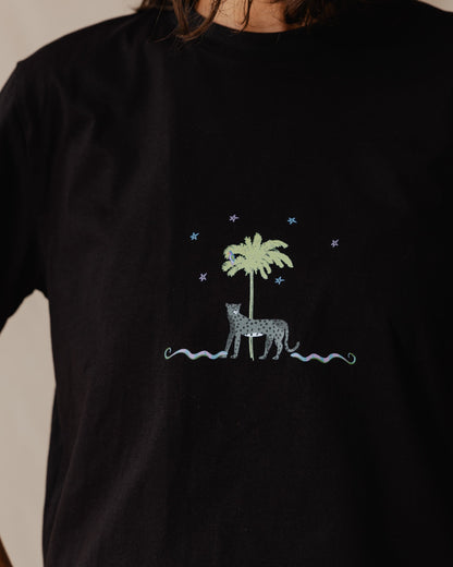 Tee-shirt Régulier Nuit Étoilée Noir