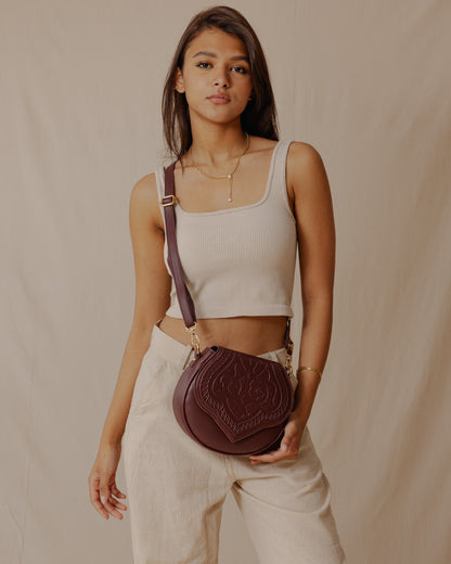 Bolso bandolera Jali burdeos