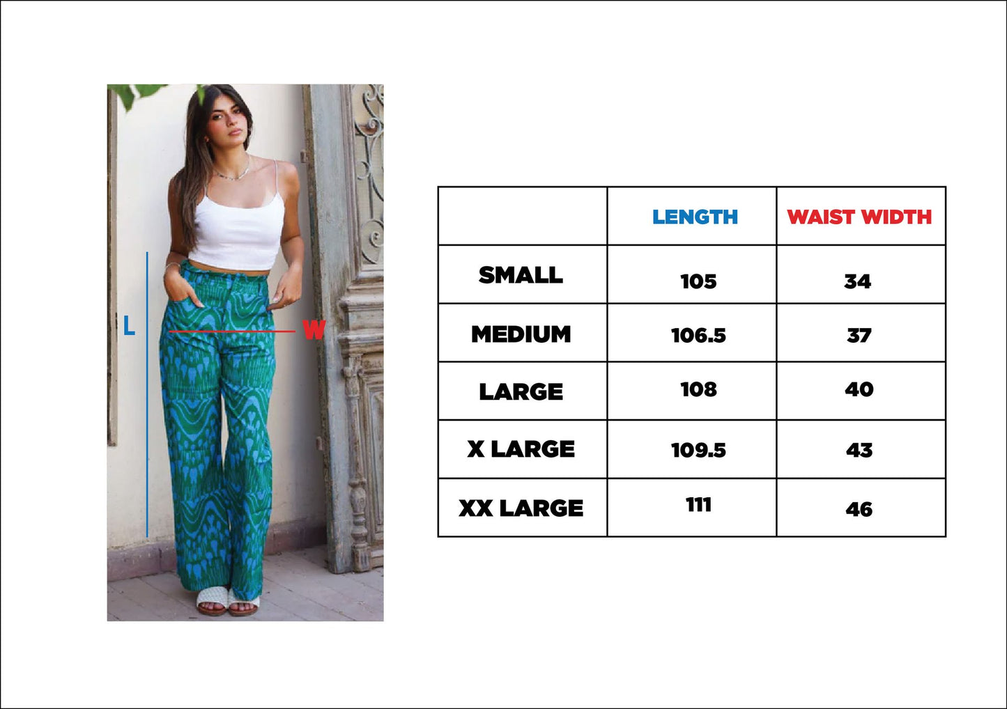 Black And White Leaves Linen Pants