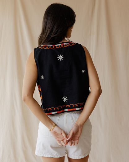Stitched Memories Vest In Black