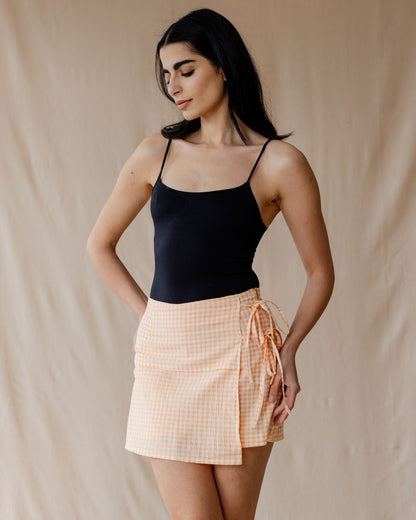 Falda-Pantalón Vichy Naranja