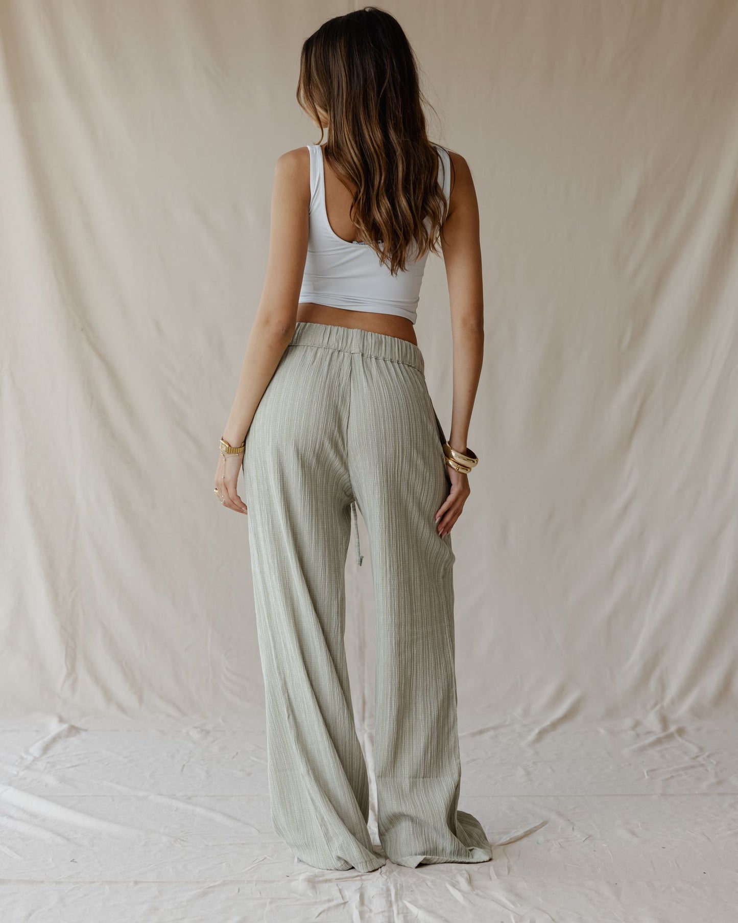 Soft Flow Baumwollhose Salbeigrün