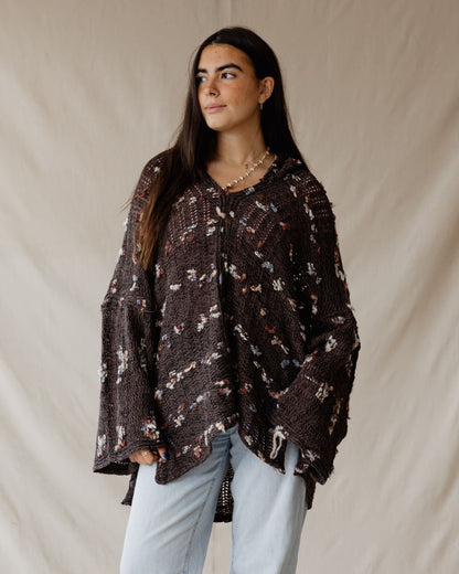 Brown Speckle Tricot Hoodie