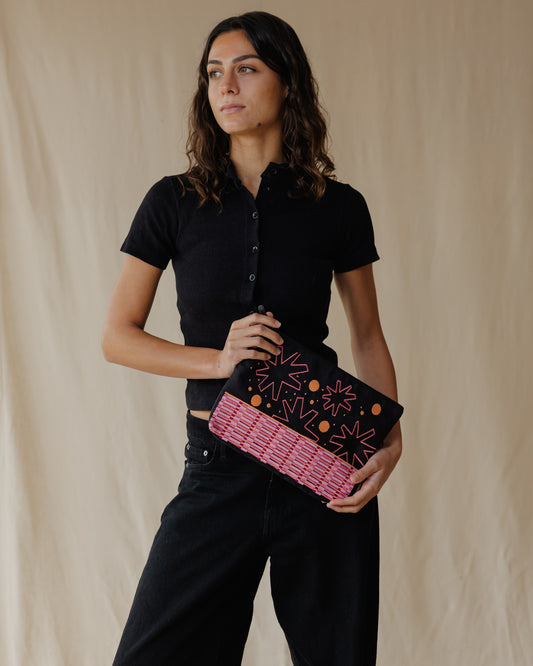 Bolsa bordada de fiesta de confeti