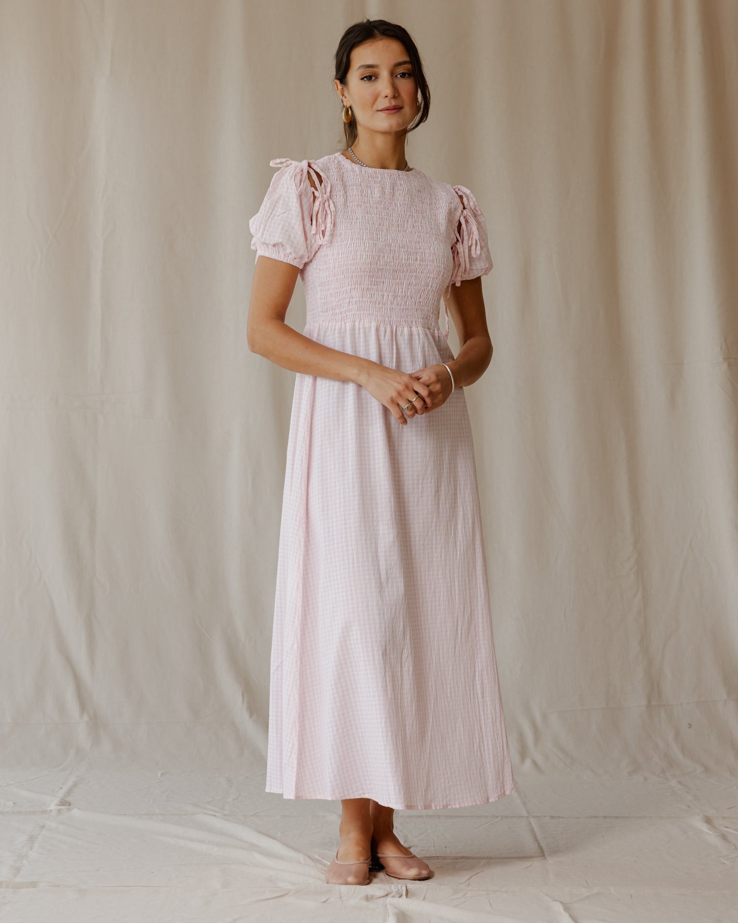 Robe rose pastel pique-nique