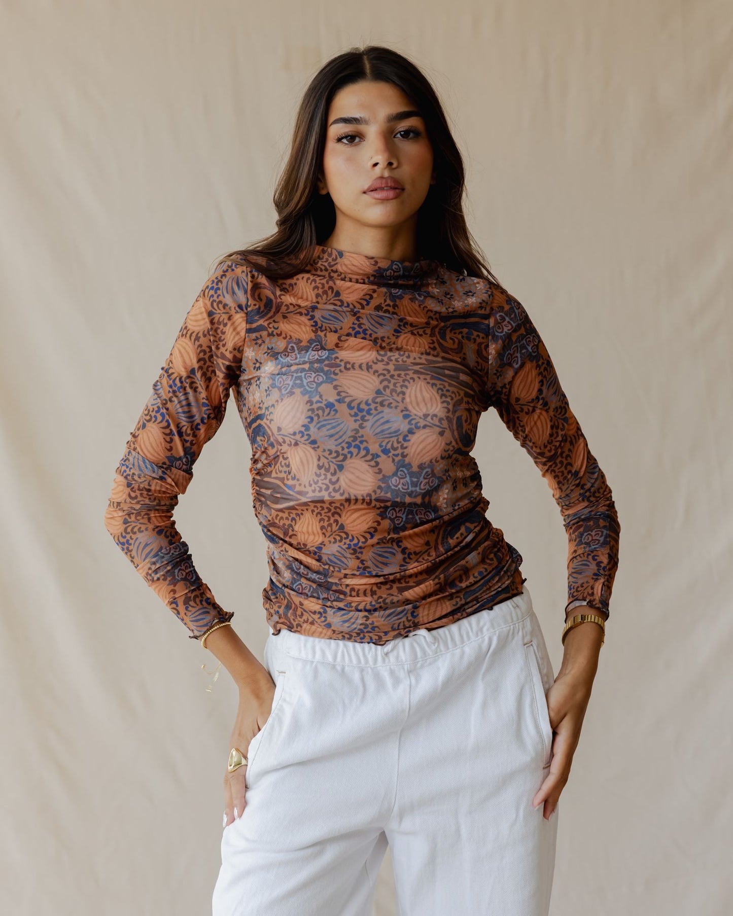 Autumn Mirage Mesh Top
