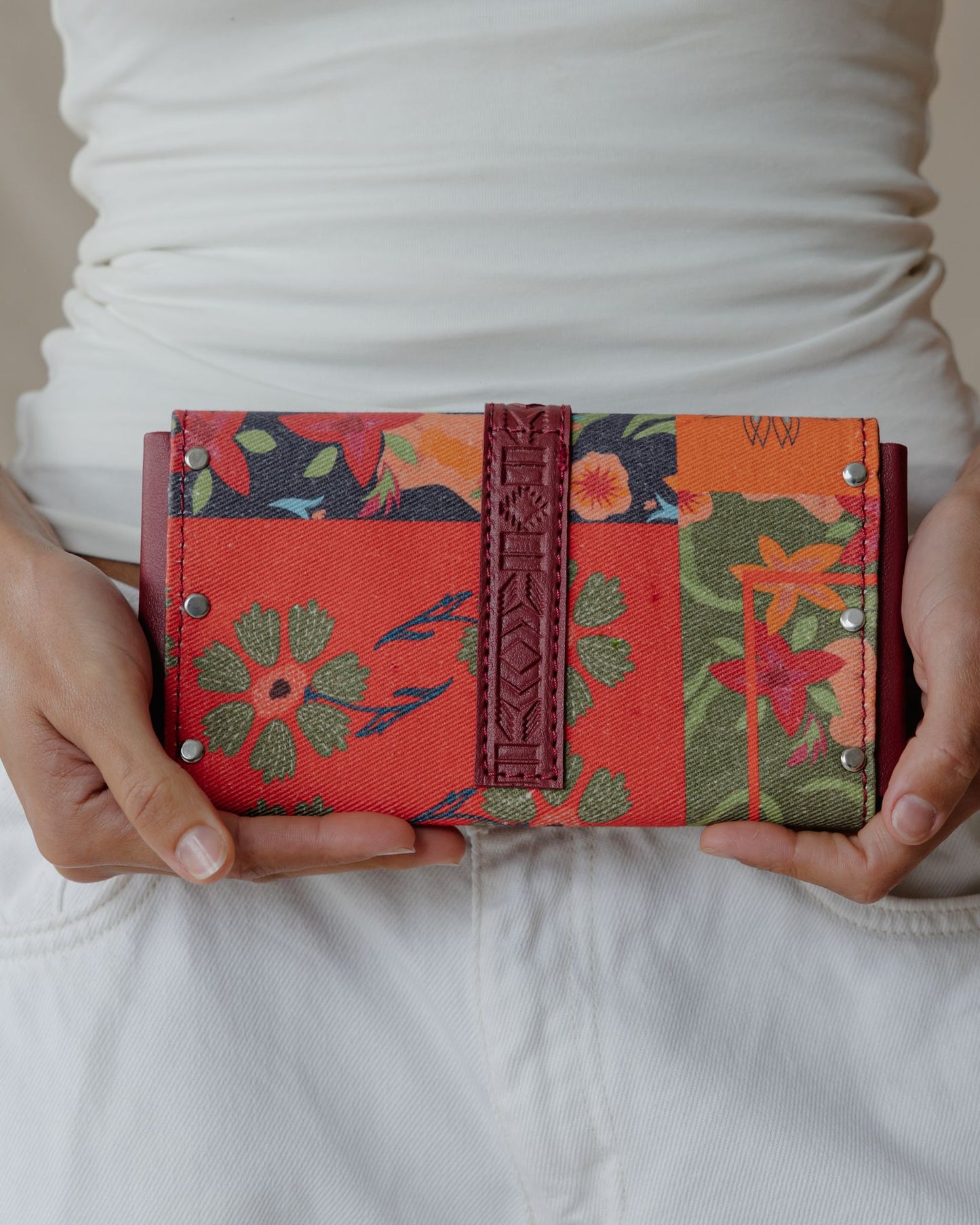 Red Blossoms In Red Purse