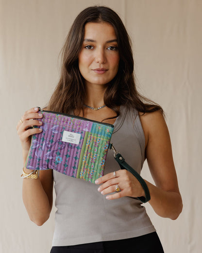 Lavender Blossoms Quilted Pouch