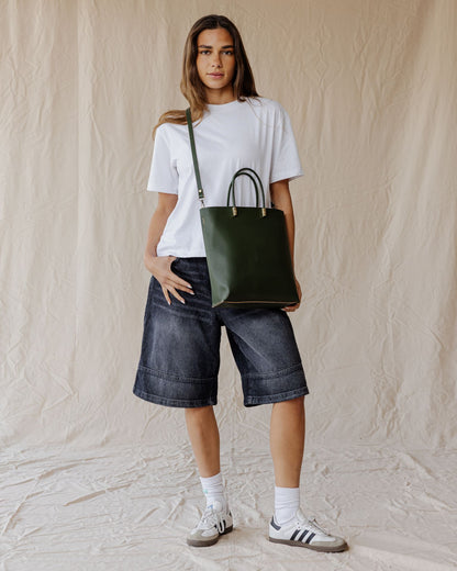 The Linea Genuine Tote Bag In Olive