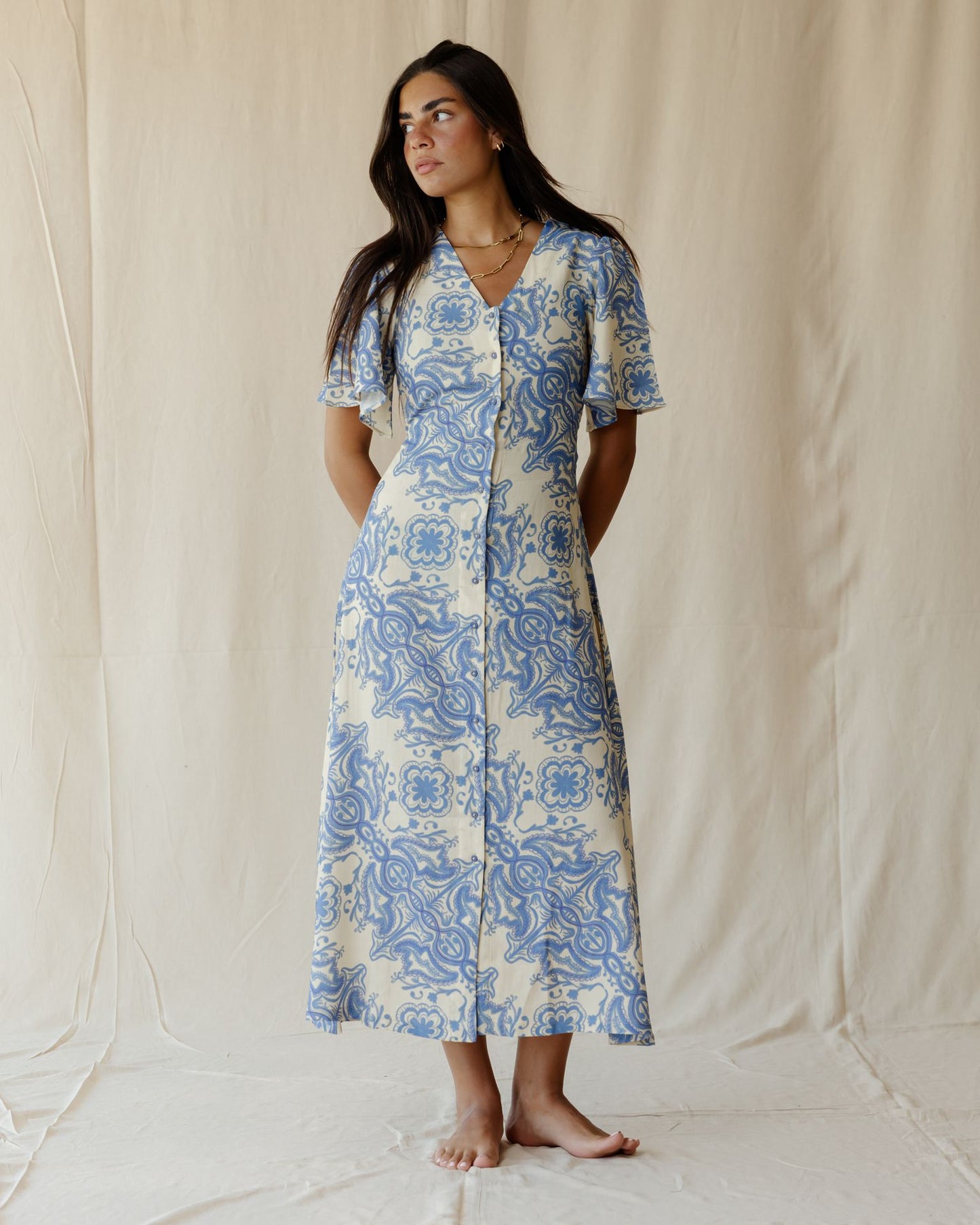 Azure Reverie Dress In Blue