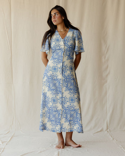 Azure Reverie Dress In Blue