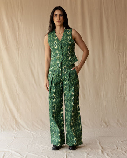 Moons Cotton Pants Green